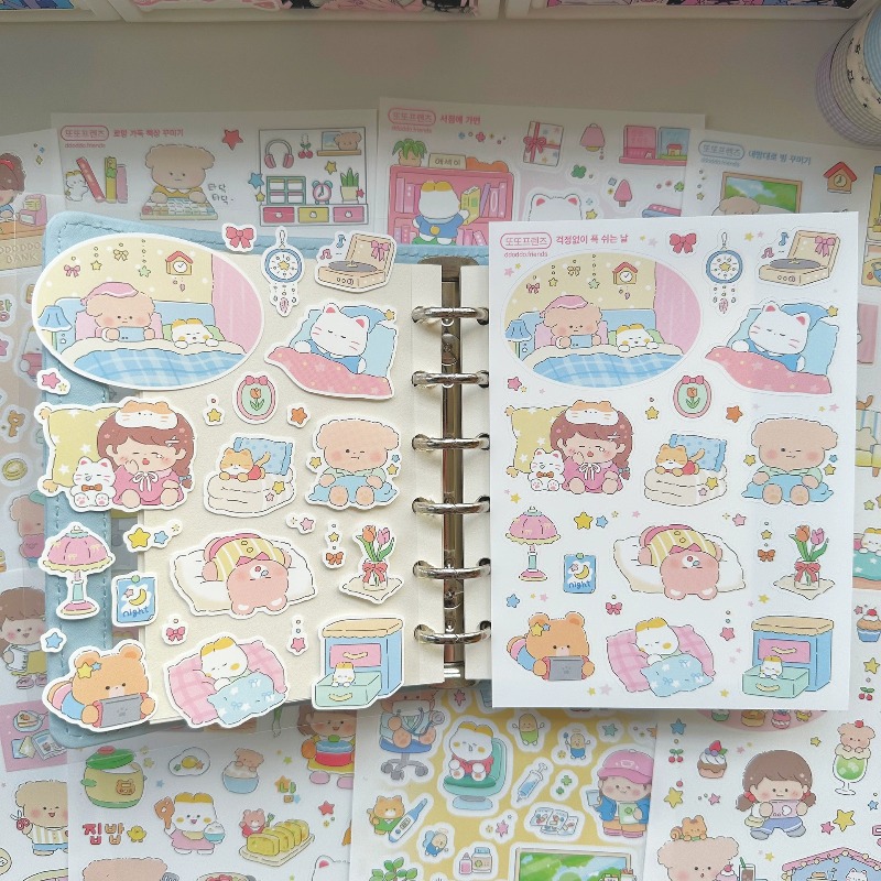 Phone Accessories For Kids - 귀여운 만화 소녀와 동물 일상생활 시리즈