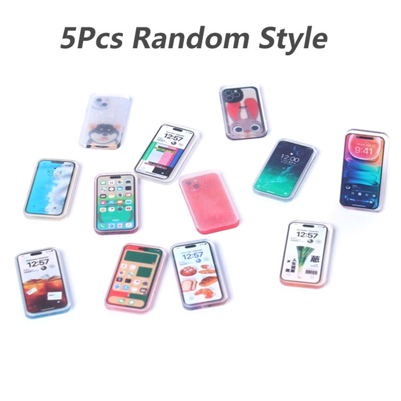 Phone Accessories For Kids - 【M】5개 랜덤 인형집 미니어처 휴대폰 장난감