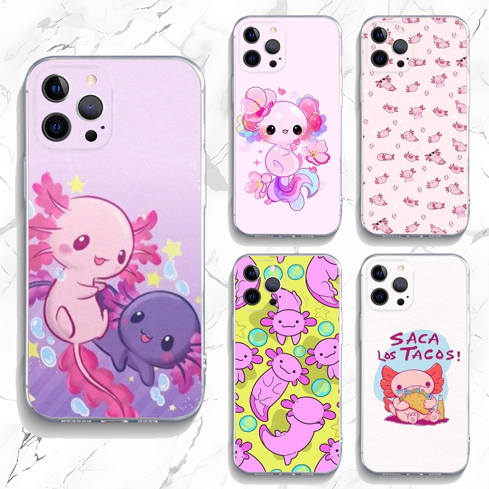 Phone Accessories Logo - 귀여운 Axolotl 휴대폰 케이스, 아이폰 15,14,13,12,11