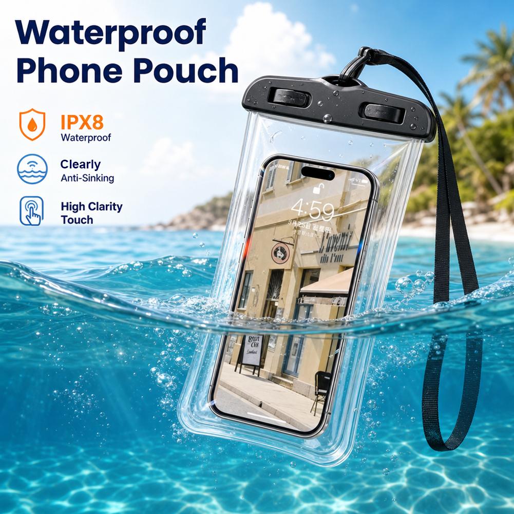 Neck Hanging Phone Holder - 투명 방수 휴대폰 파우치 목걸이형 터치