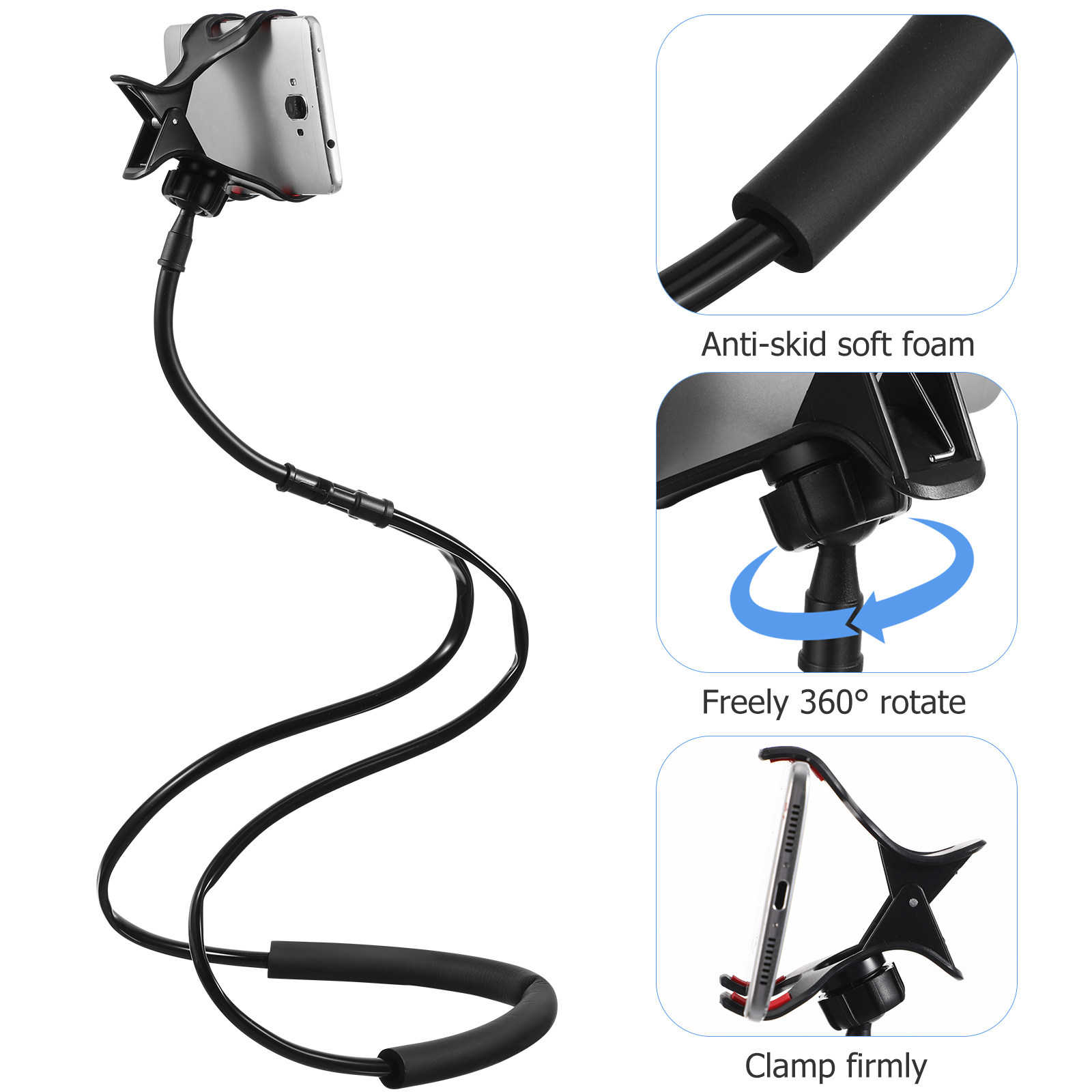 1개입 플렉시블 넥형 핸드폰 거치대, 눕거나 앉거나 서 - Neck Hanging Phone Holder 리뷰 및 가격