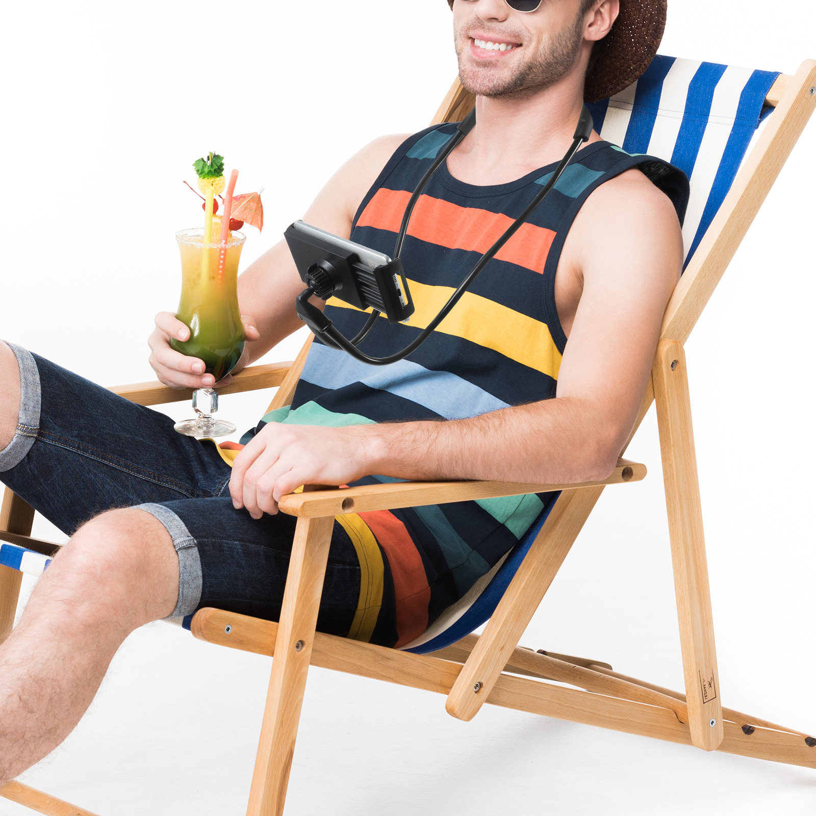유니버설 넥 스트랩형 핸드폰 거치대 블랙 360도 자유 - Neck Hanging Phone Holder 리뷰 및 가격