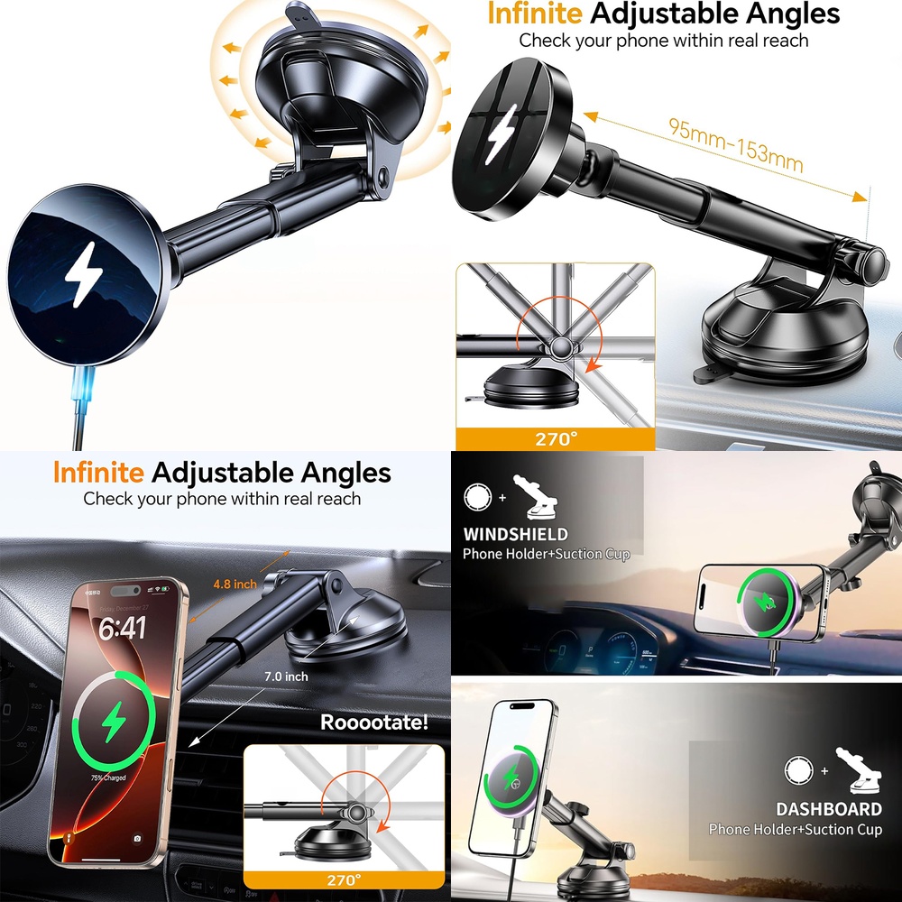 윈드실드 마그네틱 무선 자동차 충전기 신제품 2026  - Phone Accessories Trending Products 리뷰 및 가격